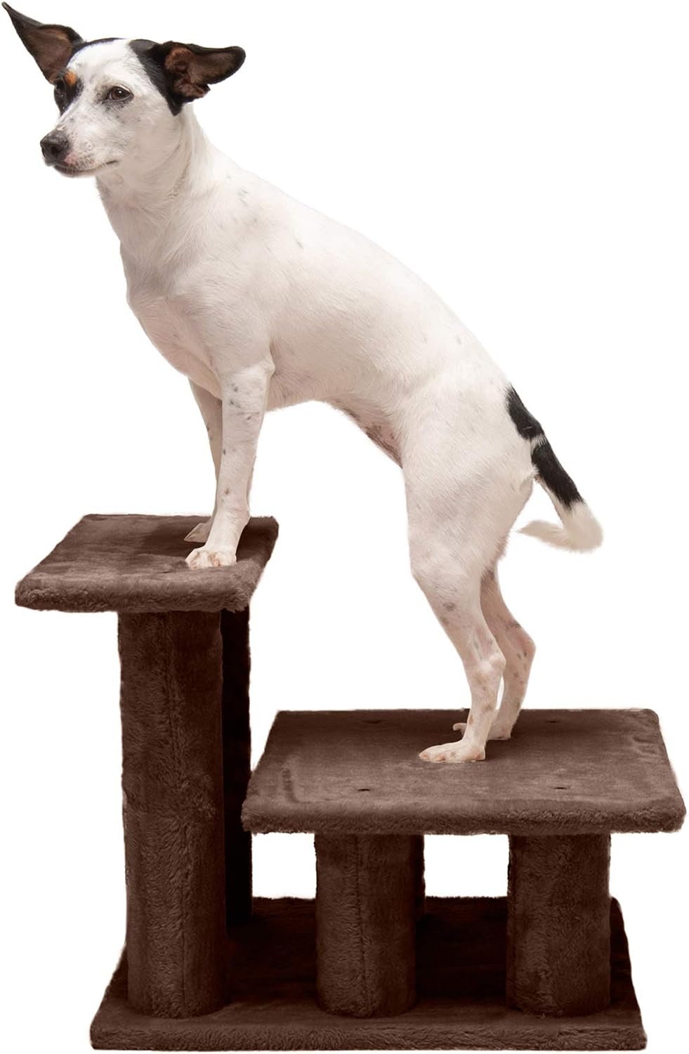 Steady Paws 3-Step Pet Stairs for Easy Access to High Beds & Sofas - Stylish Brown Design