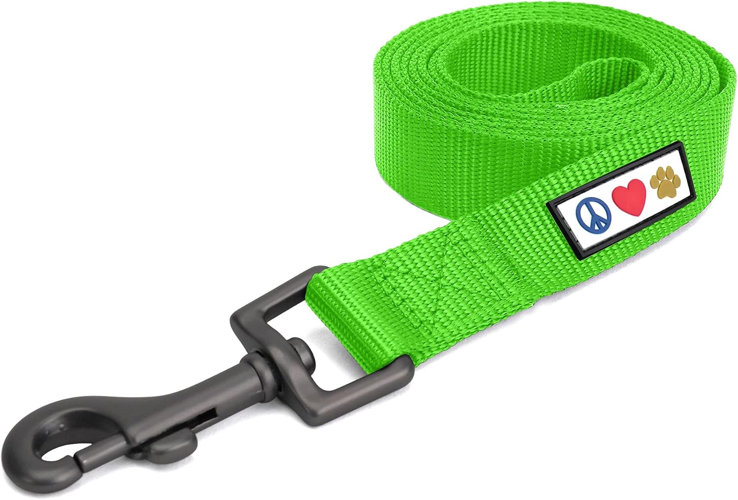 Solid 6 Ft Green Dog Leash XS/S Custom Name and Phone Embroidery Strong Nylon Leash for Small Breeds