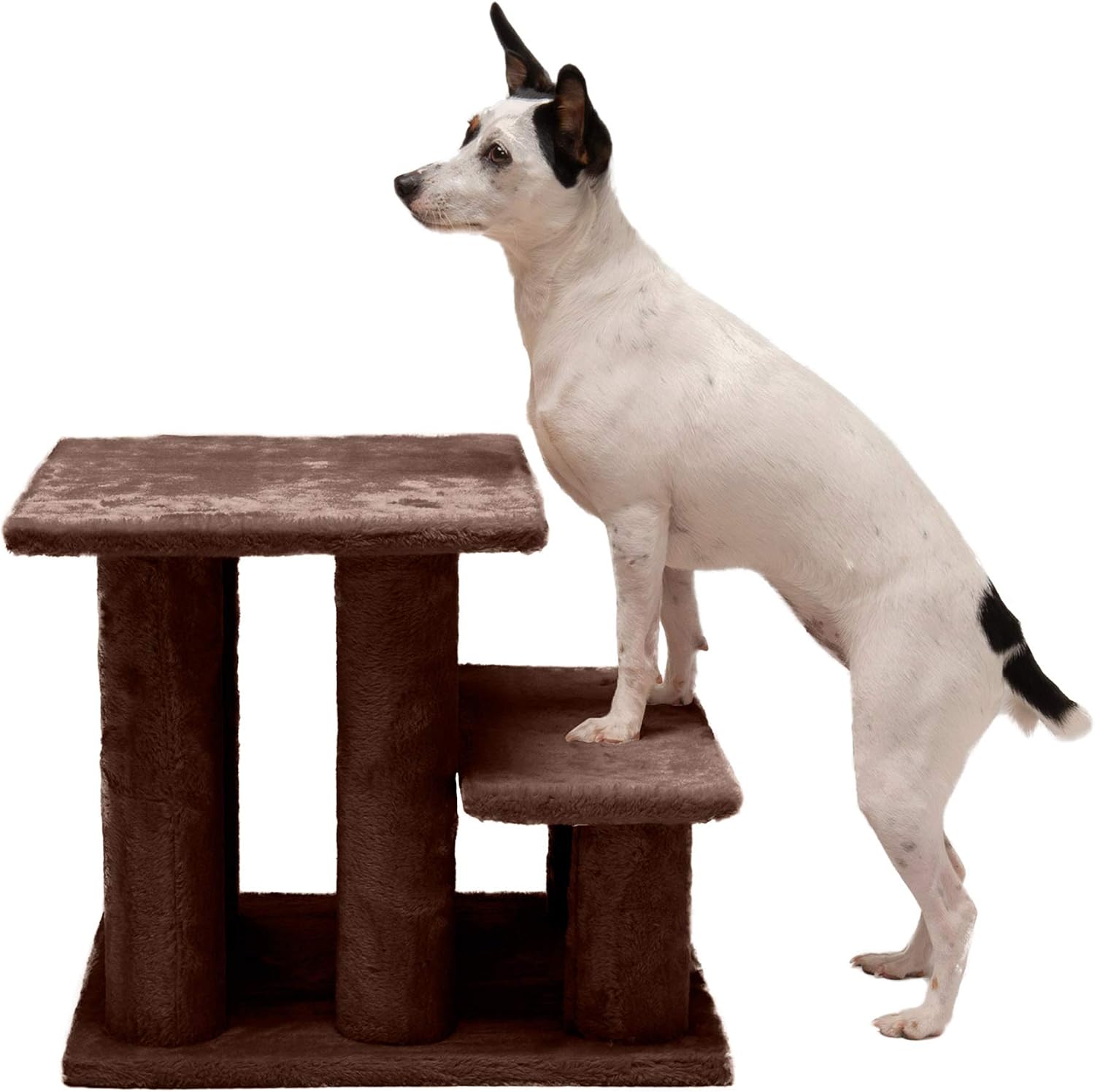 Steady Paws 3-Step Pet Stairs for Easy Access to High Beds & Sofas - Stylish Brown Design