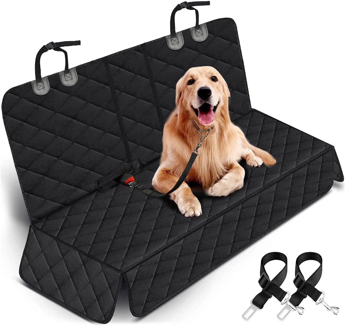 Ultimate Waterproof Dog Car Seat Cover - Durable, Universal Fit for Cars, SUVs & Trucks - Protect Your Back Seat in Style (53” Width) - Black