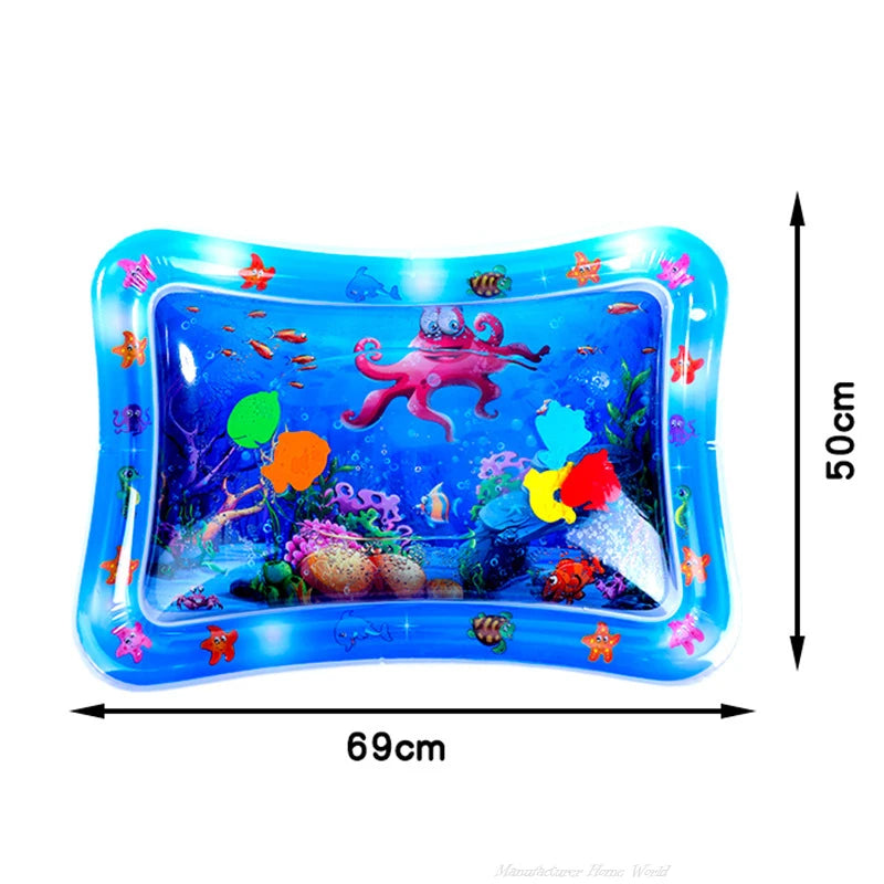 Cat Playing Water Mat Sensory Water Play Mat for Cat Pvc Ocean Fish Crawling Induction Cat Playing Water Mat Interactive Cat Toy