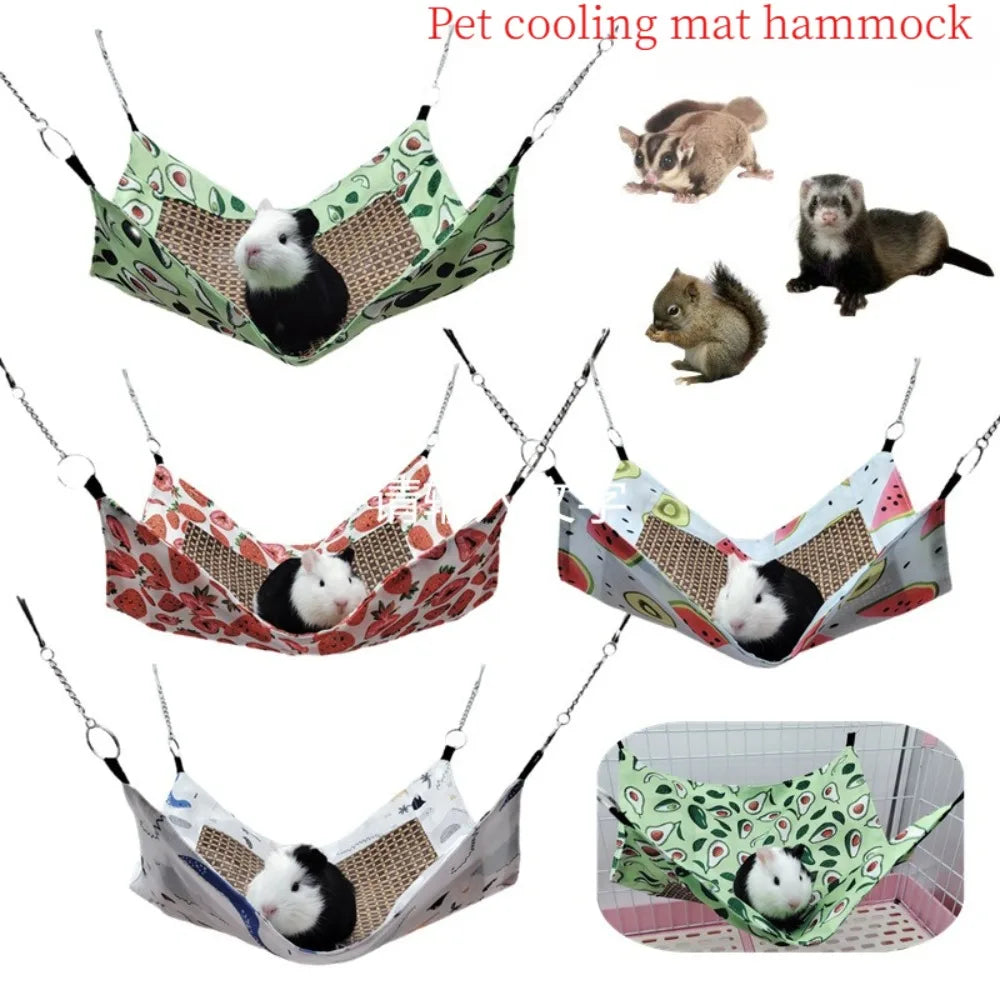 Small Pet Hammock Made of Plant Vines Double-Sided Use Summer Breathable Cooling Mat Sugar Glider Hamster Rest Play Universal