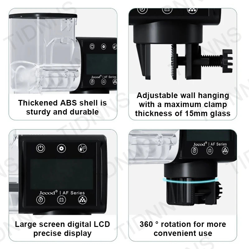 Jebao Adjustable Smart Automatic Feed Feeder with LCD Indicates Timer Automatic Fish Tank Auto Feeder Aquarium Accessories