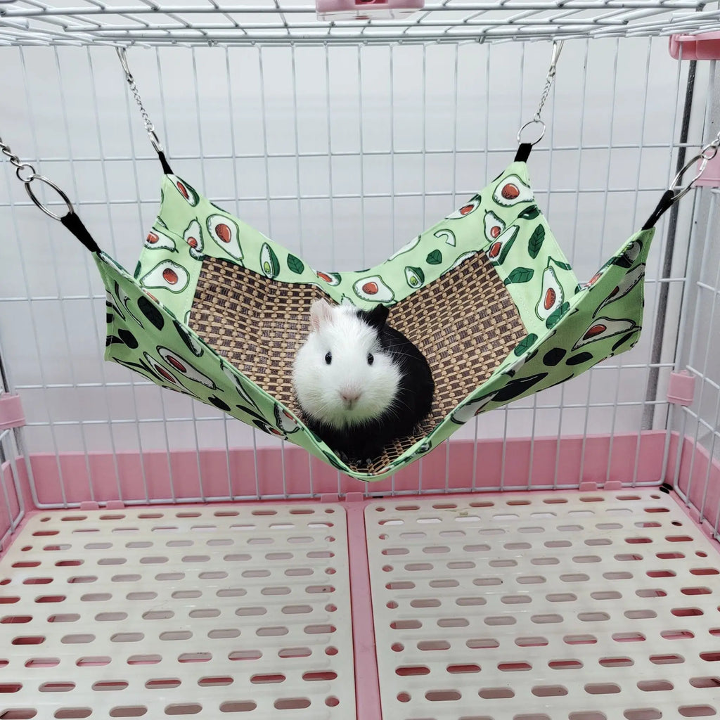 Small Pet Hammock Made of Plant Vines Double-Sided Use Summer Breathable Cooling Mat Sugar Glider Hamster Rest Play Universal