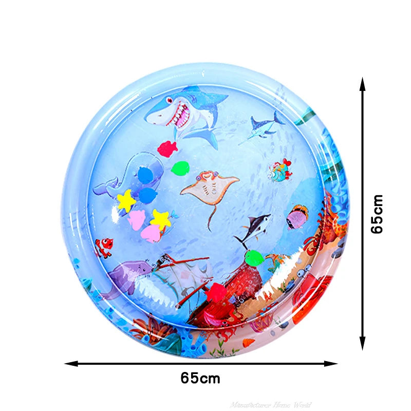 Cat Playing Water Mat Sensory Water Play Mat for Cat Pvc Ocean Fish Crawling Induction Cat Playing Water Mat Interactive Cat Toy