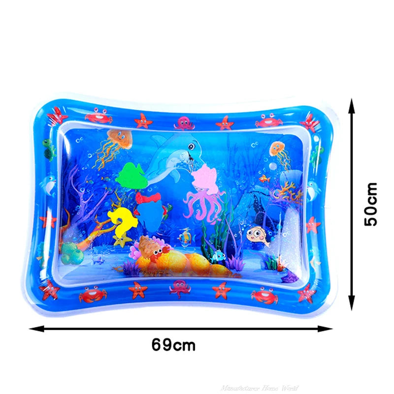 Cat Playing Water Mat Sensory Water Play Mat for Cat Pvc Ocean Fish Crawling Induction Cat Playing Water Mat Interactive Cat Toy