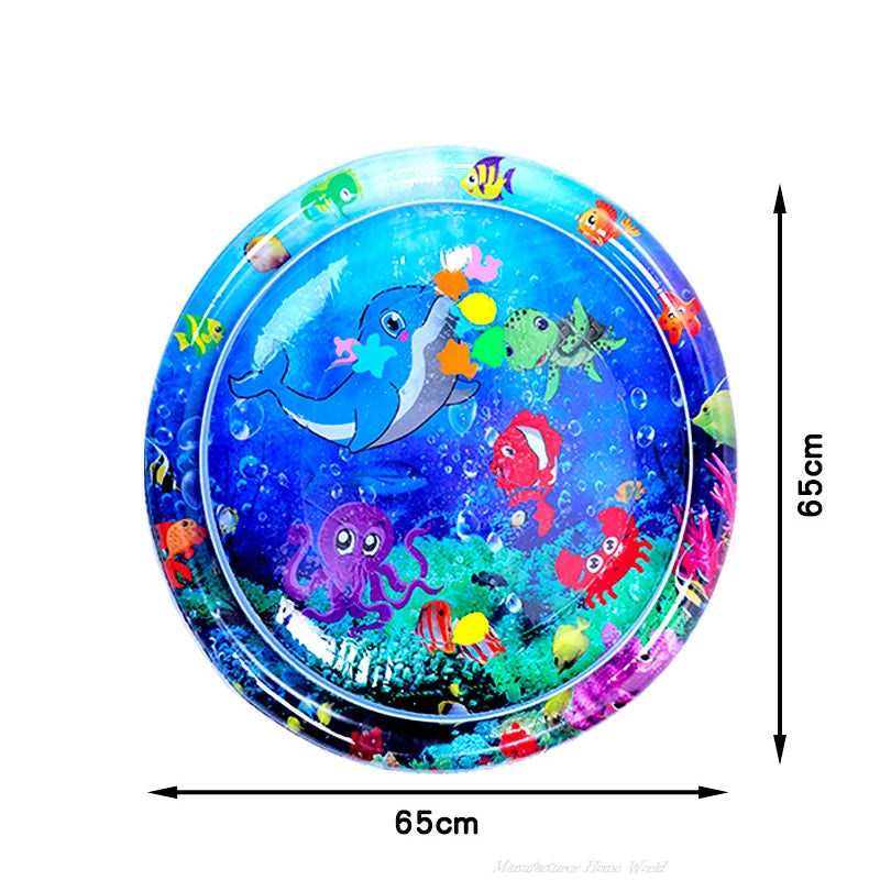 Cat Playing Water Mat Sensory Water Play Mat for Cat Pvc Ocean Fish Crawling Induction Cat Playing Water Mat Interactive Cat Toy